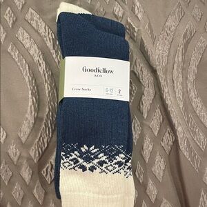 Goodfellow & Co Blue and White Crew Socks